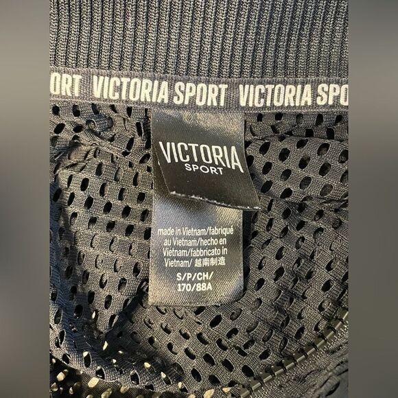 Victoria’s Secret Sport Mesh Fishnet Black Zip Jacket S - Picture 4 of 5